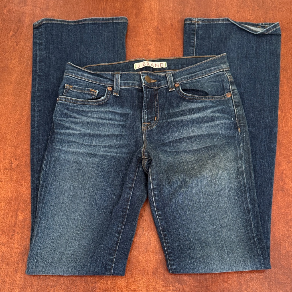 J Brand Bootcut Jeans In Medium Dark Indigo
